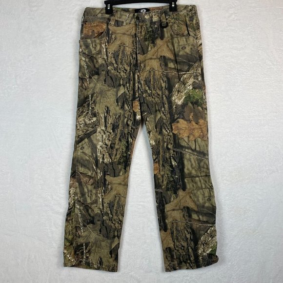 Mossy Oak Other - Mossy Oak Jeans Mens 37X30 Green Leaf Camo Outdoor Hunting Straight Leg Pants